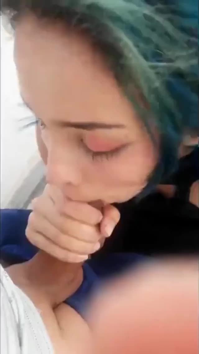 Blue haired gf wants the juice