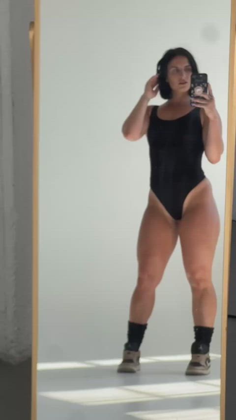 abs fitness lingerie muscles socks swimsuit tease thick thick thighs thighs one-piece-swimsuits