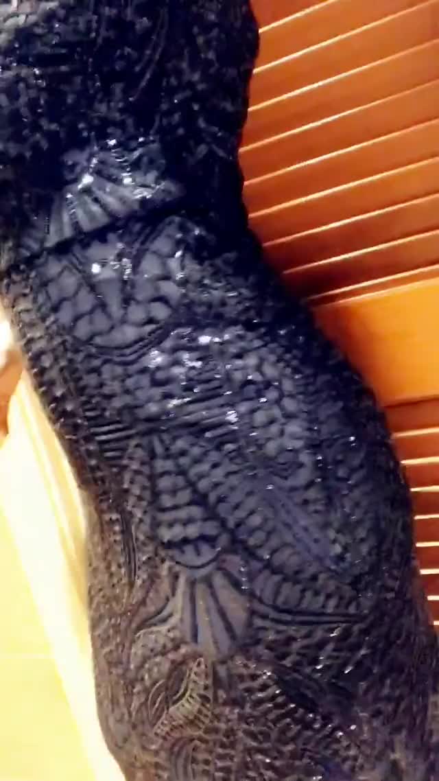 Redhead in Blue Sequin Dress
