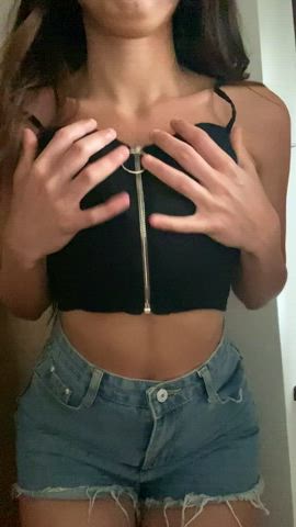 I had to free my huge tits, too big for this top
