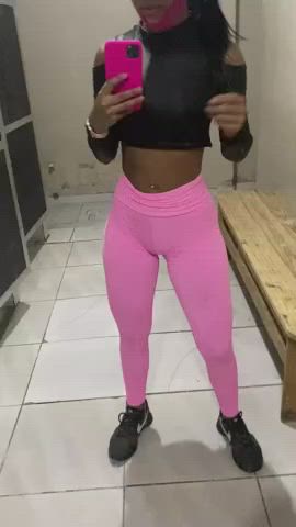 I was horny in the gym and went to the restroom to rub my wet pussy!!