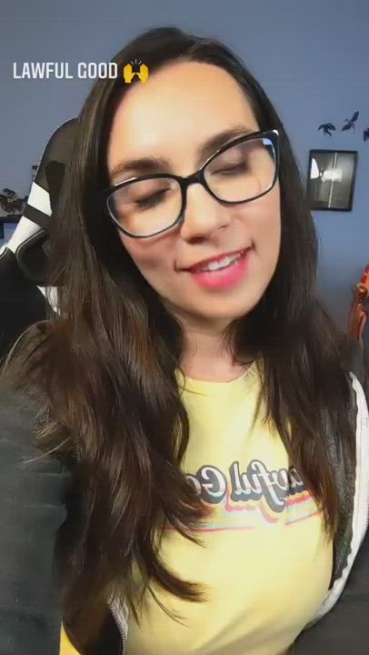 Big Tits Celebrity Glasses gif