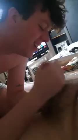 Sucking a huge pair of balls
