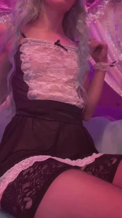 Cosplay Cute Maid Petite Small Tits Strip Tease gif