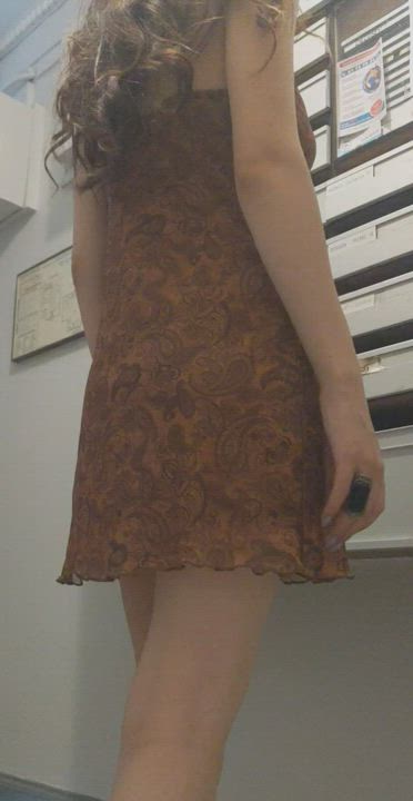 Bending over in the mail room, woops!