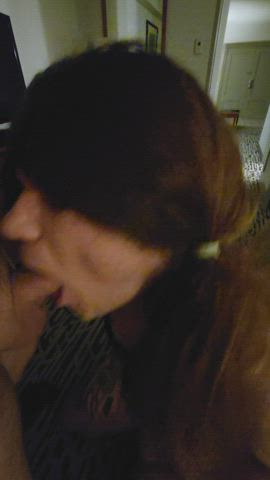 amateur blowjob deepthroat homemade nsfw pov sissy sissy slut trans gif