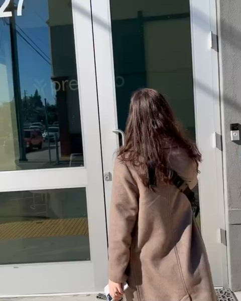 brunette canadian celebrity public gif