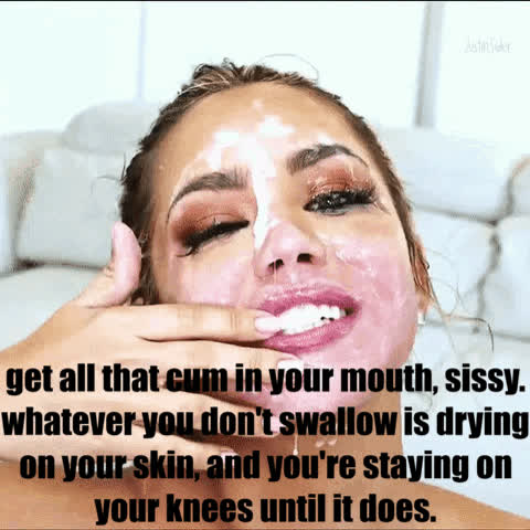 get it cleaned up like a good sissy