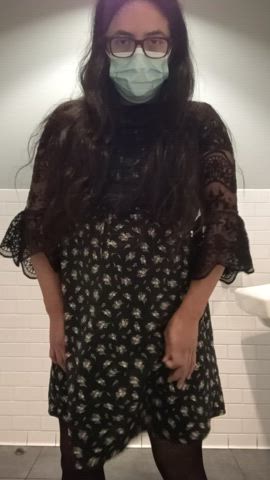 Trans girl with a big dick and fat juicy ass showing off at work. Would you come
