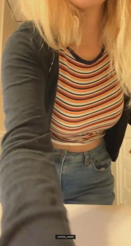 Cute Flashing Strip Tease gif