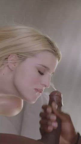 BBC Big Dick Blonde Cum Cumshot Interracial Pornstar Sex gif