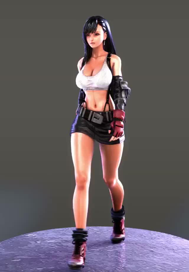Tifa Lockhart - walking and bouncing (Ikeda) [Final Fantasy]
