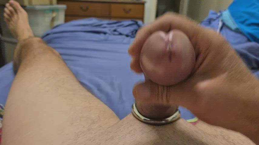 Australian Big Dick Cock Cock Ring Cum Cumshot Jerk Off Masturbating gif