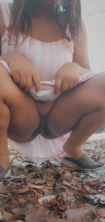 Ebony Outdoor Piss gif