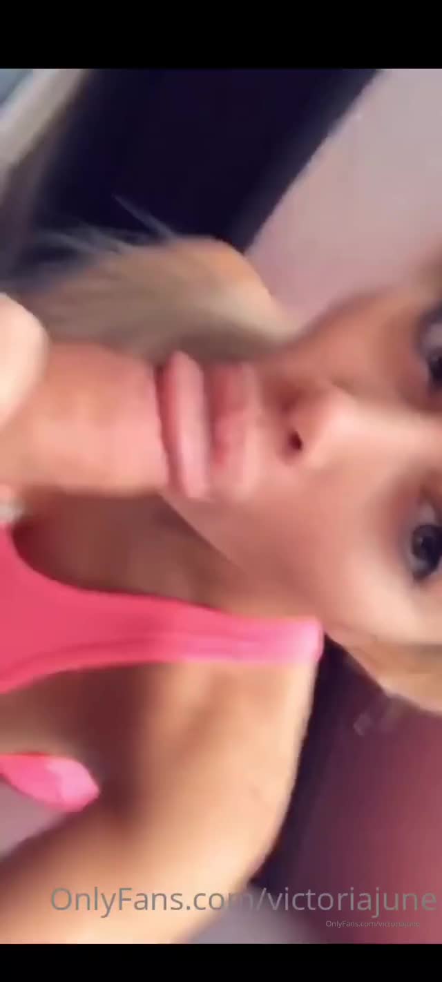 Victoria June sucking cock with her duck lips