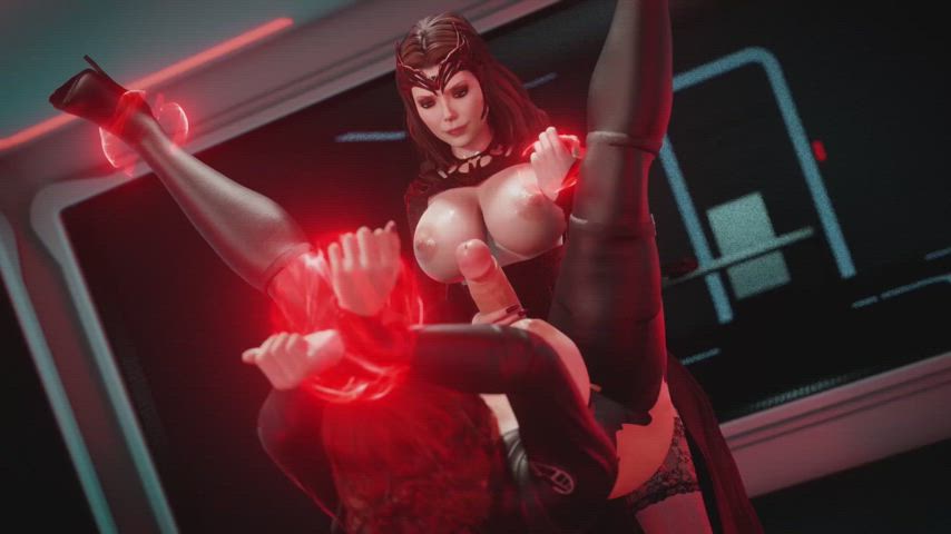 Wanda using her powers to have some fun with Natasha by (AmateurSFM)