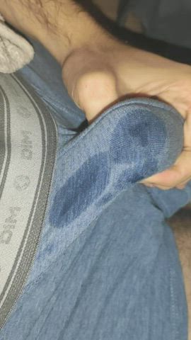 masturbating precum underwear cock gif