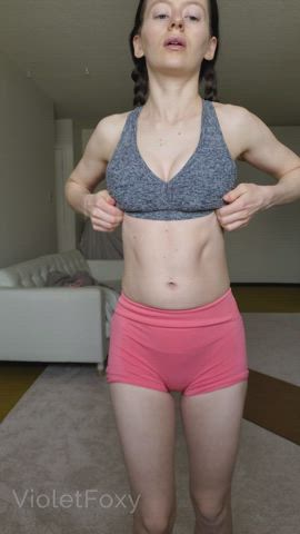 big tits boobs brunette natural tits pigtails tits titty drop bigger-than-you-thought