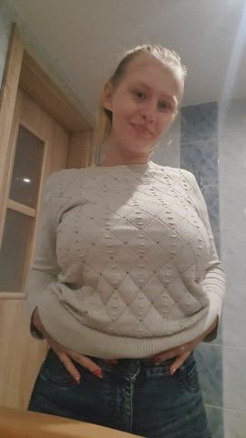 I am a modest girl in a modest sweater, I have a shy smile and something else ...