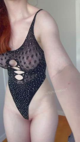 babe boobs bouncing bouncing tits lingerie natural tits redhead tits gif