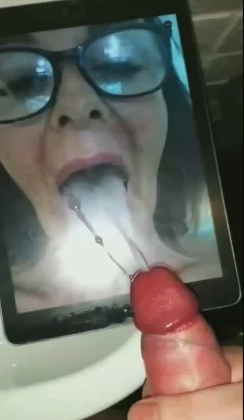 babe brunette cum facial hotwife masturbating nsfw gif