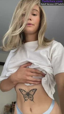 amateur babe flashing natural tits perky petite small tits teen tiktok titty drop