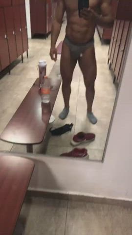In his underwear