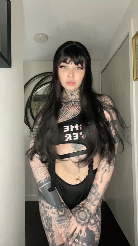 bodysuit funny sfw bikinis pale-girls suicide-girls gif