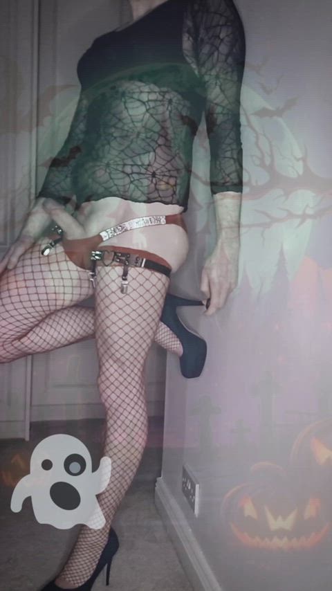 big dick halloween masturbating gif