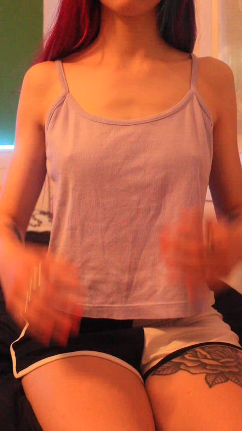 natural tits onlyfans petittits petite redhead small tits tits white girl gif