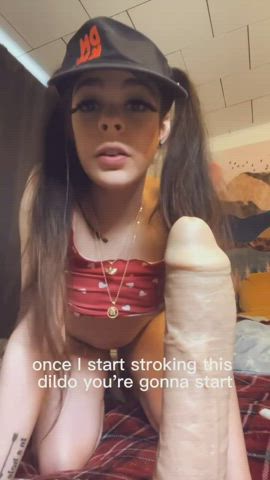brunette dildo joi onlyfans pigtails teen tits uniform gif