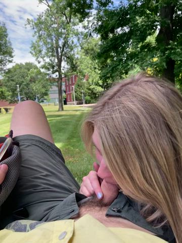 Would you enjoy a risky outdoor blowjob like this? [F] [M]