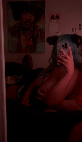 He can’t resist my ebony tits, think you could?