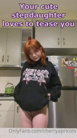 Caption Cute Daughter Redhead Role Play Step-Dad Step-Daughter Taboo Teen gif