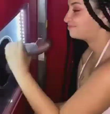 Amateur BBC Blowjob Glory Hole gif