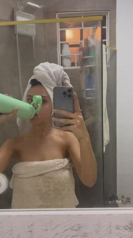 Brazilian Brunette Shower gif