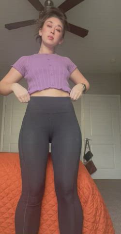Flashing Brunette MILF Pawg Small Tits Big Ass Porn GIF by ellakaye