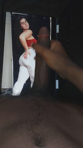 Slapping my cock on fatass ig model