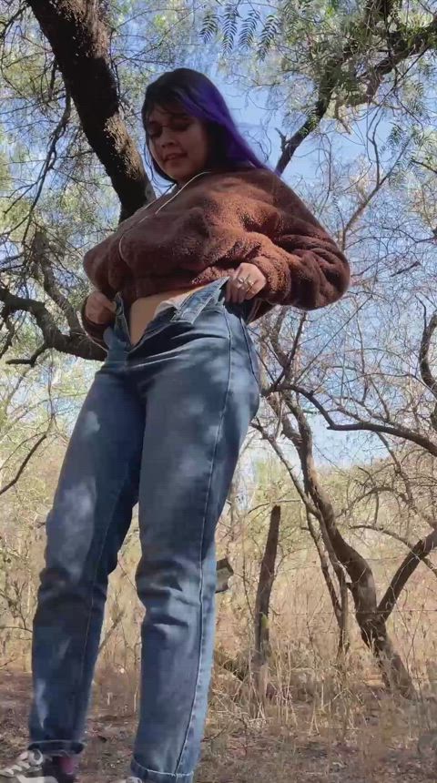 Don't mind me, just a normal girl taking a break from a walk…