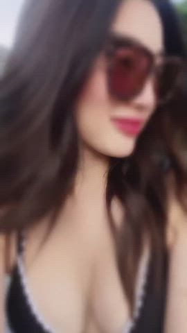 asian bikini celebrity cleavage filipina pale tease gif