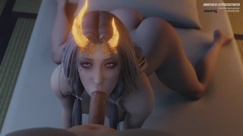 Miyoshino sucking dick (LazyProcrastinator, Audiodude) [Nioh 2]