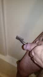 Pissing on myself and at the camera in the shower POV