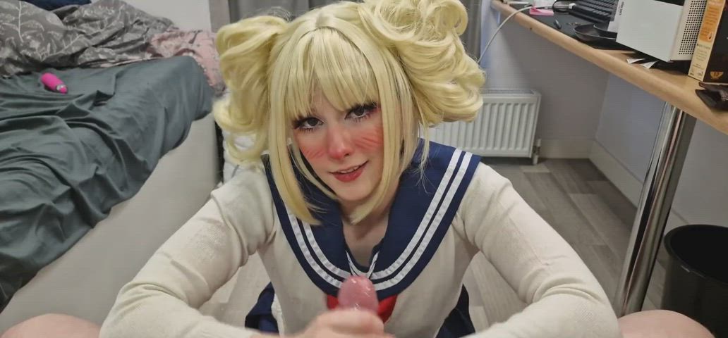 amateur anime cosplay cumshot handjob hentai pov gif