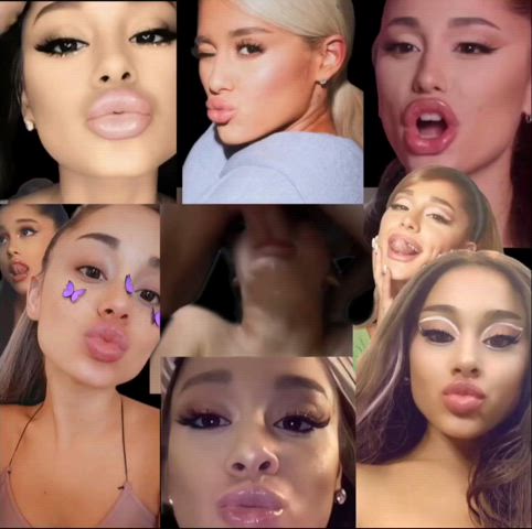 ariana grande celebrity cum edit face fuck lips gif