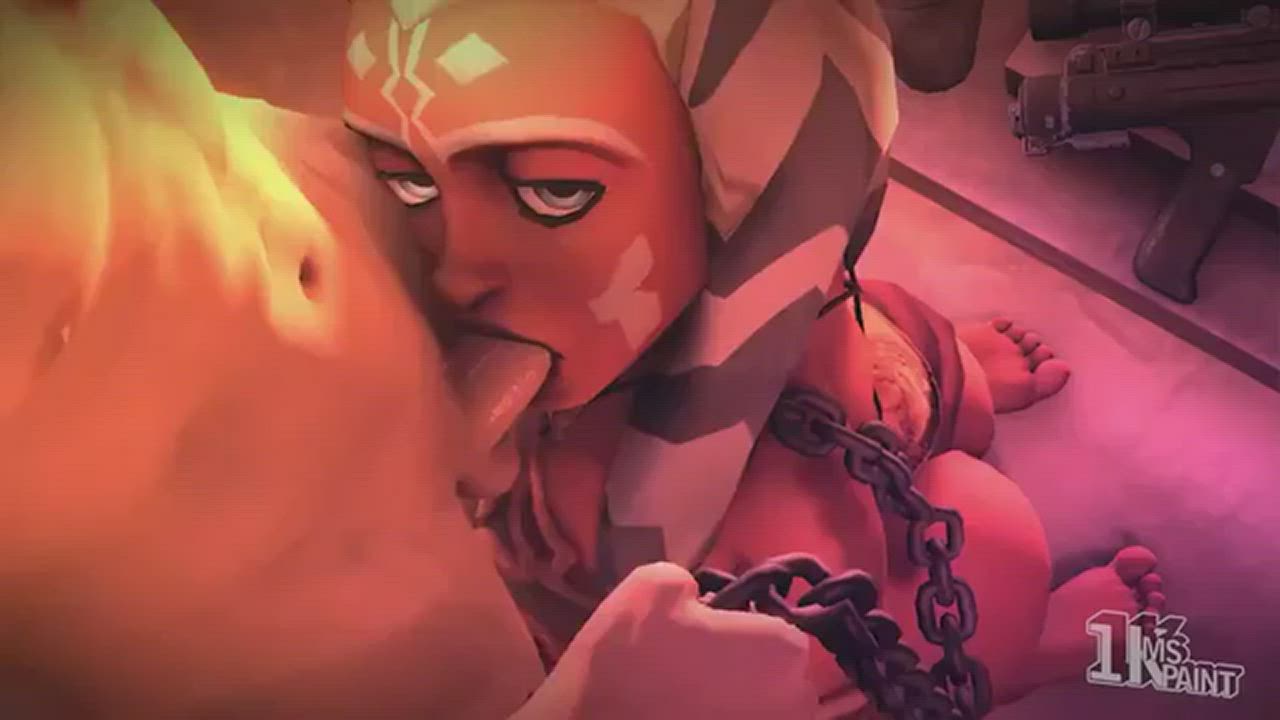 (1KMSpaint) Although it wasn't part of the plan, Ahsoka is enjoying sucking cocks
