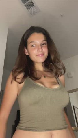 Barely Legal Big Tits Brunette Cute Teen gif