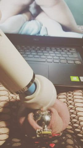 Chastity + Vibrator + WBS = Bliss