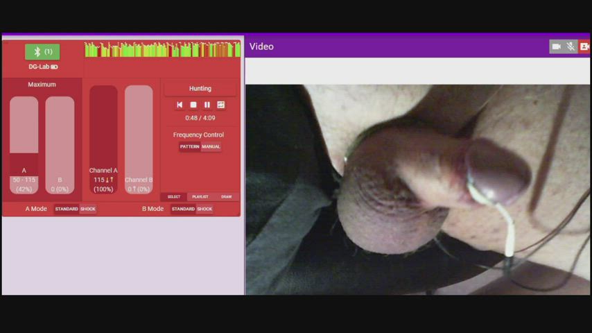 Online session being controlled by strangers leads to big cumshot