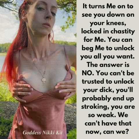 caption chastity dominant domination dominatrix domme femdom fetish kinky gif