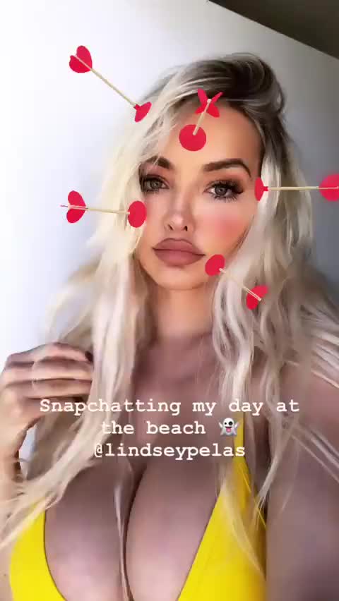 Lindsey Pelas Big Tits, Yellow Bikini
